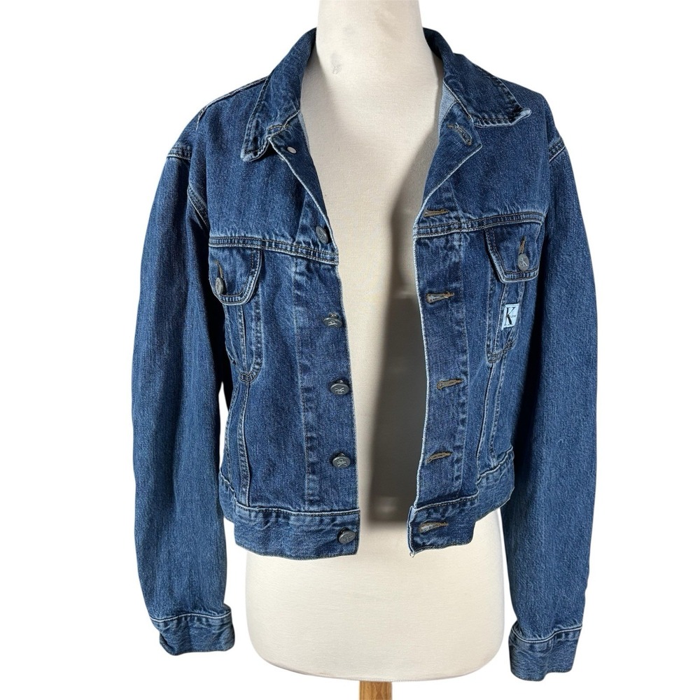 Vtg Jean Jacket Cropped Calvin Klein Denim 90s Y2K Rory Lorelai Gilmore Girls